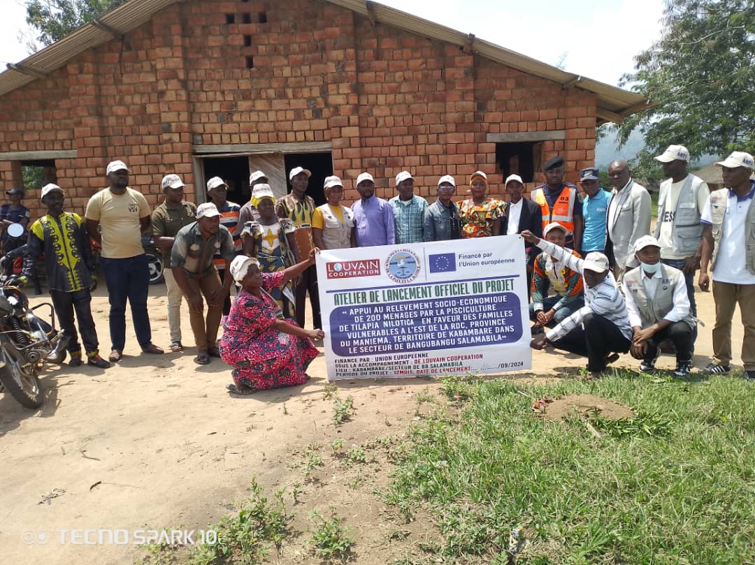 Lancement officiel du projet Appui au relèvement socio-économique par la pisciculture de Tilapia nilotica en faveur des familles vulnérables à l’Est de la RDC, province du Maniema, territoire de Kabambare , secteur de Bangubangu SALAMABILA